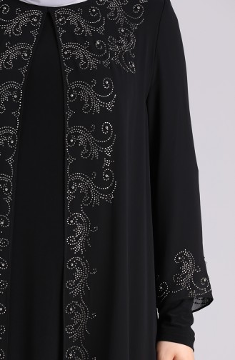 Schwarz Hijab-Abendkleider 3157-01
