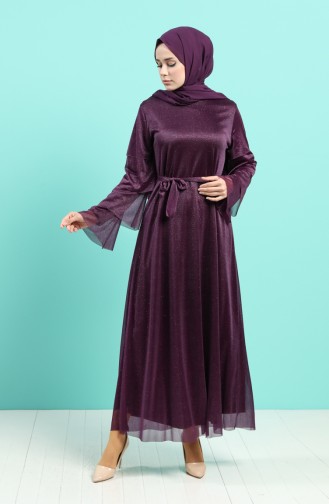 Lila Hijab-Abendkleider 2037-02