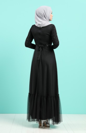 Black Hijab Evening Dress 5317-02