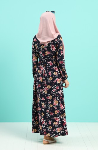 Dunkelblau Hijab Kleider 0743A-02