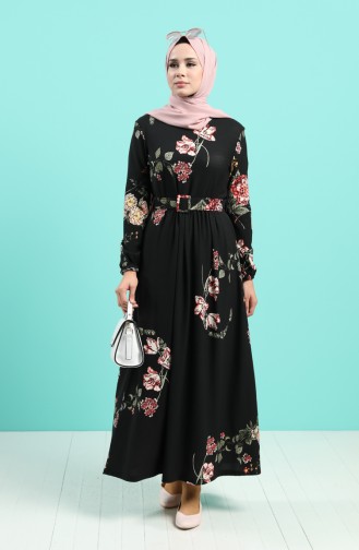 Black Hijab Dress 0743E-01