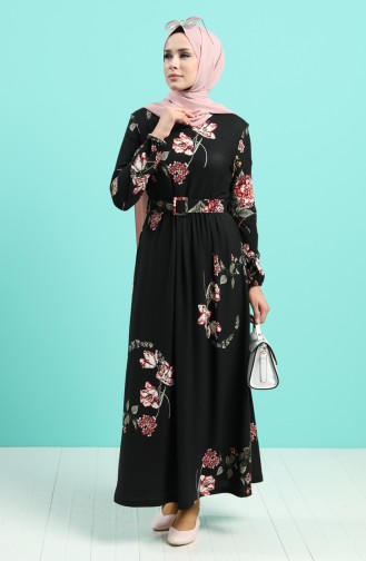 Black Hijab Dress 0743E-01