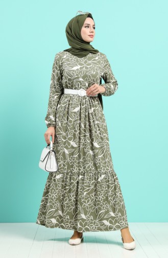 Khaki Hijab Kleider 0378-01