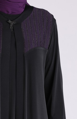 Plus Size Vest Dress Suit 7053-02 Black Purple 7053-02