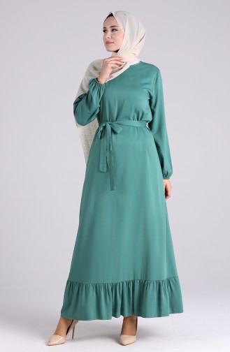 Robe Hijab Vert noisette 1302-02