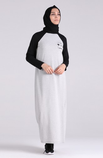 Gray Hijab Dress 0510-04