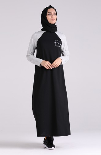 Schwarz Hijab Kleider 0510-05