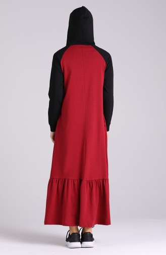 Claret Red Hijab Dress 0511-02