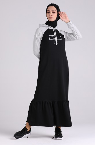 Kapüşonlu Spor Elbise 0511-05 Siyah