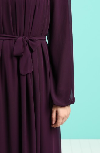 Shirred Chiffon Dress 3055-01 Purple 3055-01