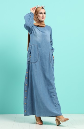 Denim Blue Hijab Dress 80191-01