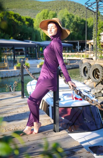 Purple Modest Swimwear 1012-02