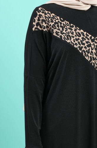 Leopar Garnili Sandy Tunik 7024-01 Siyah