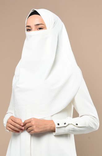 Büyük Boy Peçe Şal 1131-05 Krem