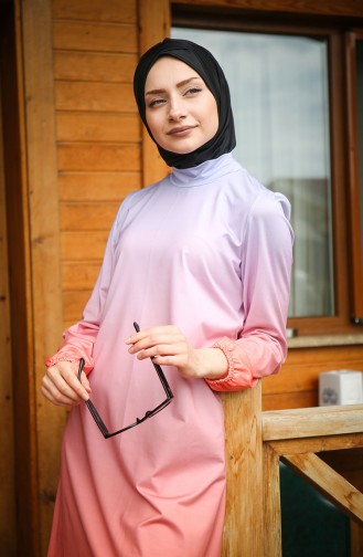 Hijab Badebekleidung 1956-01 Schwarz Lilafarbig 1956-01