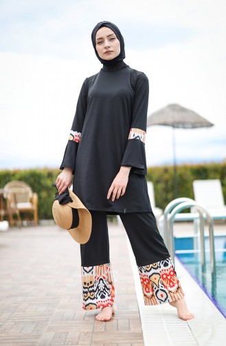 Schwarz Hijab Badeanzug 101