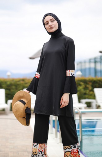 Schwarz Hijab Badeanzug 101