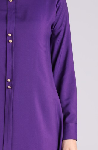 Button Detailed Tunic Trousers Double Suit 3046-01 Purple 3046-01