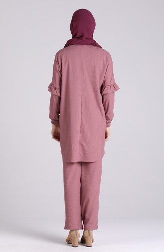 Elastic Sleeve Tunic Trousers Double Suit 4399-01 Dry Rose 4399-01