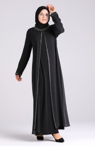 فساتين سهرة بتصميم اسلامي أسود 4260-01