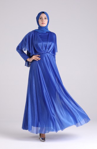 Silvery Evening Dress 60173-01 Saxe Blue 60173-01