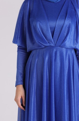 Silvery Evening Dress 60173-01 Saxe Blue 60173-01