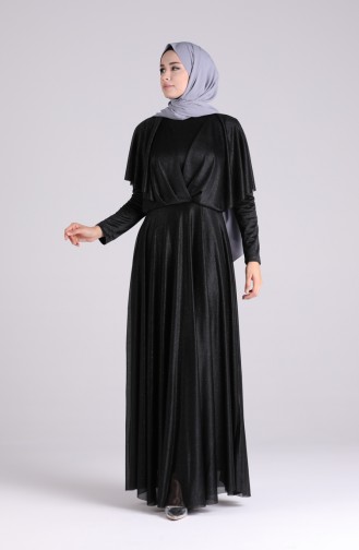 Schwarz Hijab-Abendkleider 60173-02