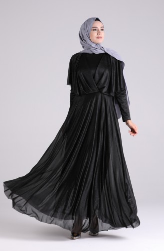 Schwarz Hijab-Abendkleider 60173-02