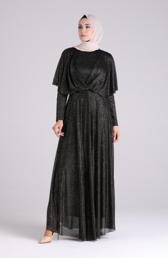 Silvery Evening Dress 60173-04 Black Gold 60173-04
