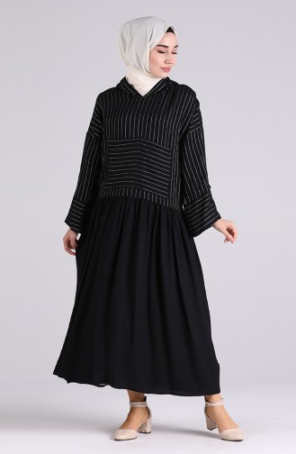 Aerobin Fabric Striped Dress 20019-02 Black 20019-02
