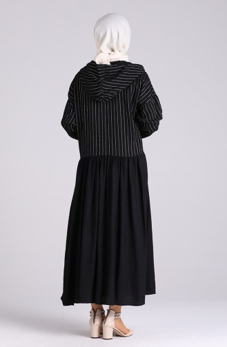 Aerobin Fabric Striped Dress 20019-02 Black 20019-02