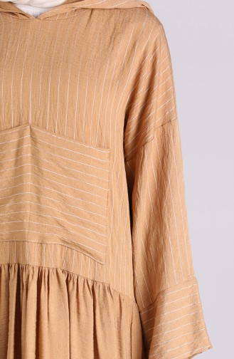 Aerobin Fabric Striped Dress 20019-03 Camel 20019-03