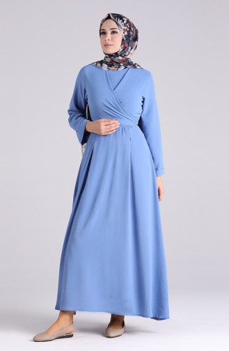 Blau Hijab Kleider 20025-03