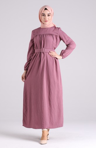 فستان زهري باهت 0051-04