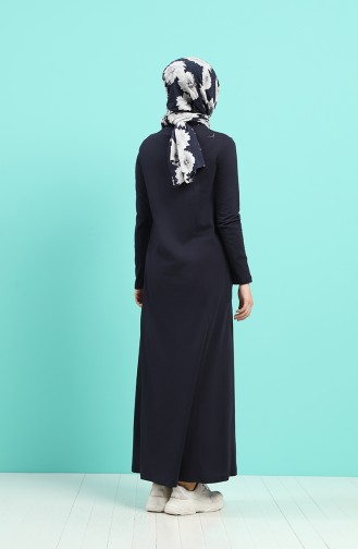 Dunkelblau Hijab Kleider 0321-05