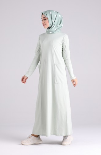 Wassergrün Hijab Kleider 0321-06