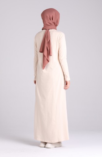 Creme Hijab Kleider 0321-07