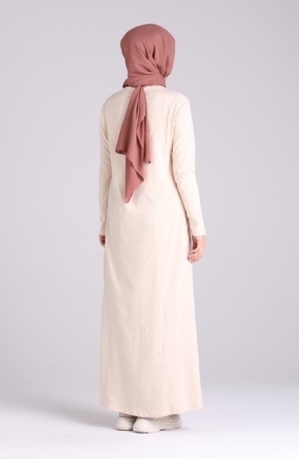 Cotton Dress with Pockets 0321-07 Cream 0321-07