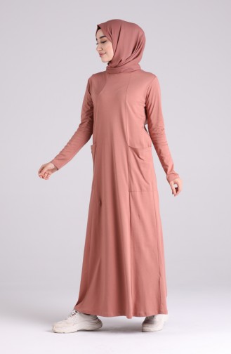 Cotton Dress with Pockets 0321-08 Light Pink 0321-08