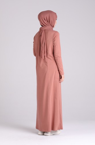 Pinkish Orange İslamitische Jurk 0321-08