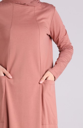 Cotton Dress with Pockets 0321-08 Light Pink 0321-08