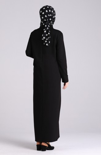 Fermuarlı Elbise 0367-02 Siyah