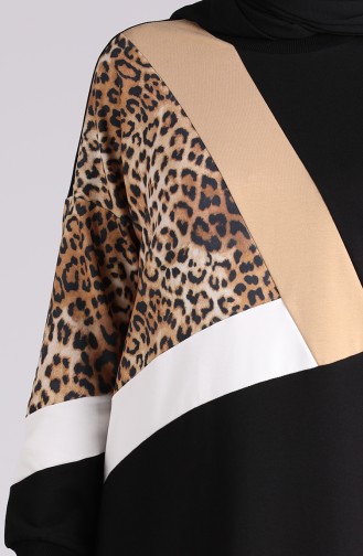 Leopard Garnish Dress 0400-01 Black 0400-01