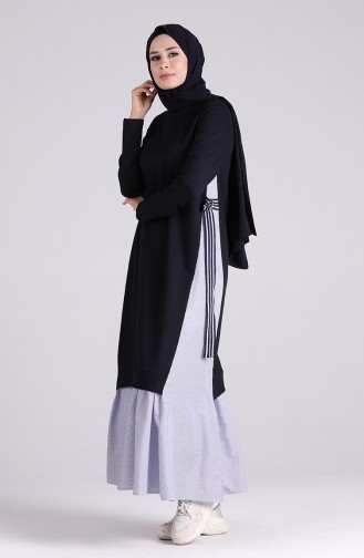 Dunkelblau Hijab Kleider 91006-02