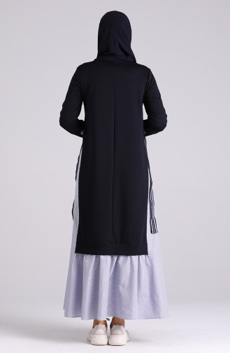 Dunkelblau Hijab Kleider 91006-02