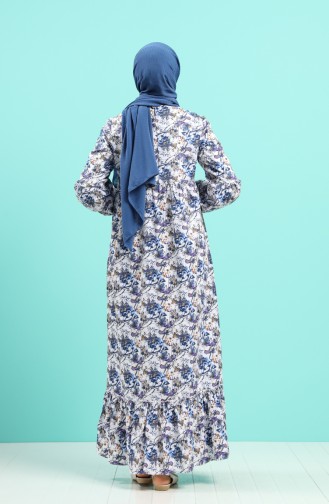 Dunkelblau Hijab Kleider 1407-02