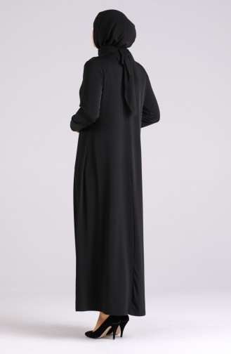 Schwarz Hijab Kleider 4576-01