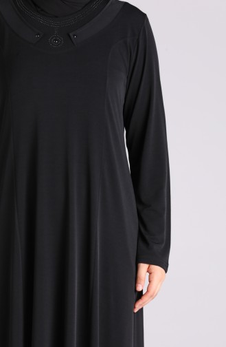 Schwarz Hijab Kleider 4576-01
