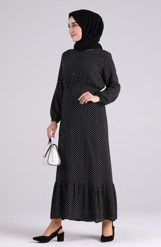 Schwarz Hijab Kleider 4043-01