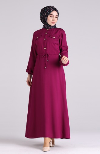 Plum Hijab Dress 4055-05
